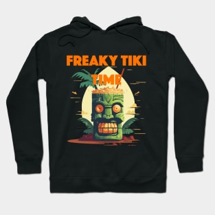 Tiki Drink - Freaky Tiki Time (Orange Lettering) Hoodie